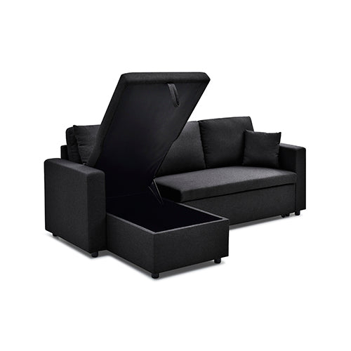 Sofas & Sofa Beds: Multifunctional Sofa Bed Fabric Upholstery Chaise Section Comfy Cushions Armrests