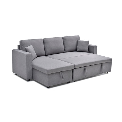 Sofas & Sofa Beds: Multifunctional Sofa Bed Fabric Upholstery Chaise Section Comfy Cushions Armrests