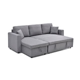 Sofas & Sofa Beds: Multifunctional Sofa Bed Fabric Upholstery Chaise Section Comfy Cushions Armrests