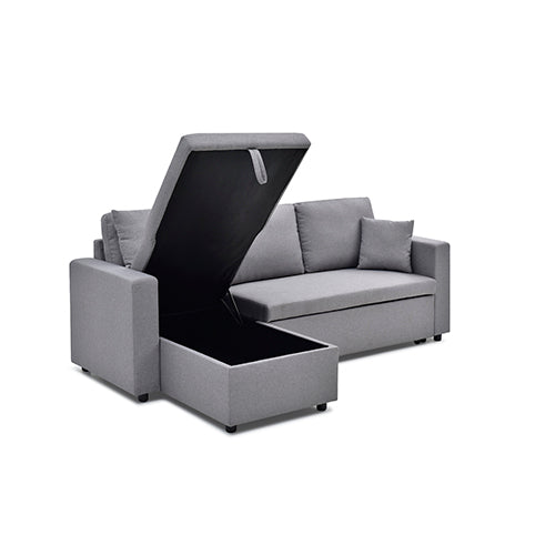Sofas & Sofa Beds: Multifunctional Sofa Bed Fabric Upholstery Chaise Section Comfy Cushions Armrests
