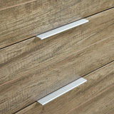 Dressers: Tallboy with 5 Storage Drawers Natural Wood like MDF in Oak Colour