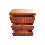 Dressers: Tallboy MDF Brown Colour Waveform Design Three Drawers