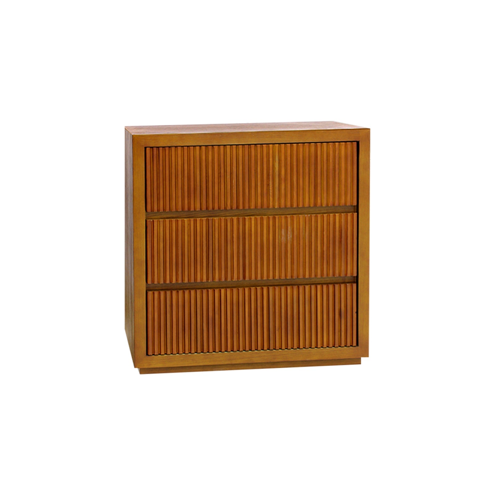 Dressers: Tallboy MDF Brown Colour Waveform Design Three Drawers