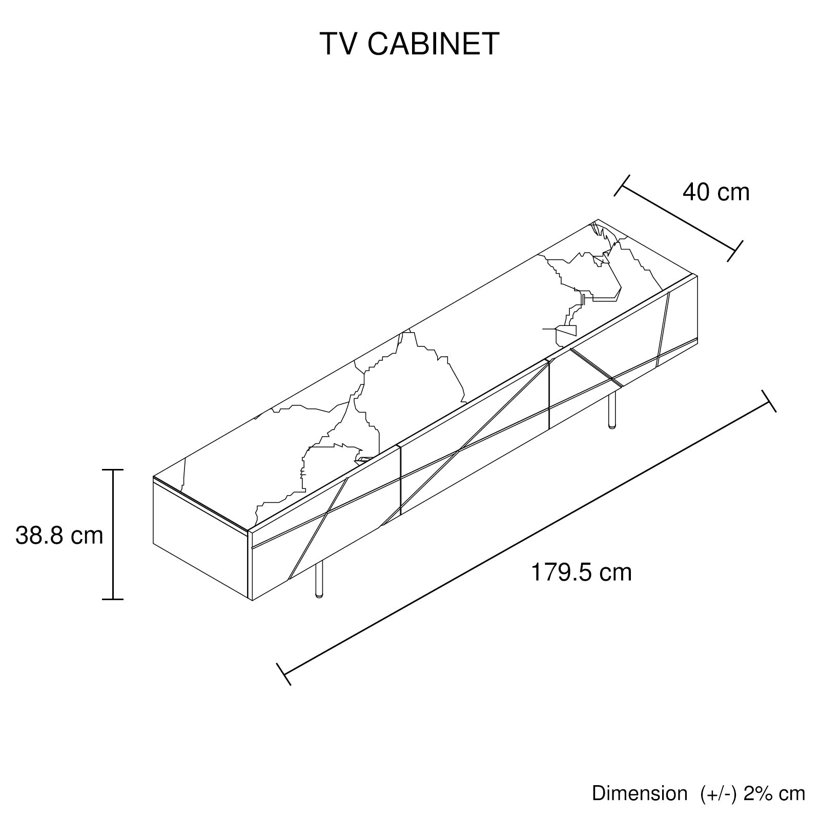 TV Units: TV Cabinet MDF Glossy Storage Drawers Metal Base Entertainment Unit