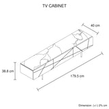 TV Units: TV Cabinet MDF Glossy Storage Drawers Metal Base Entertainment Unit