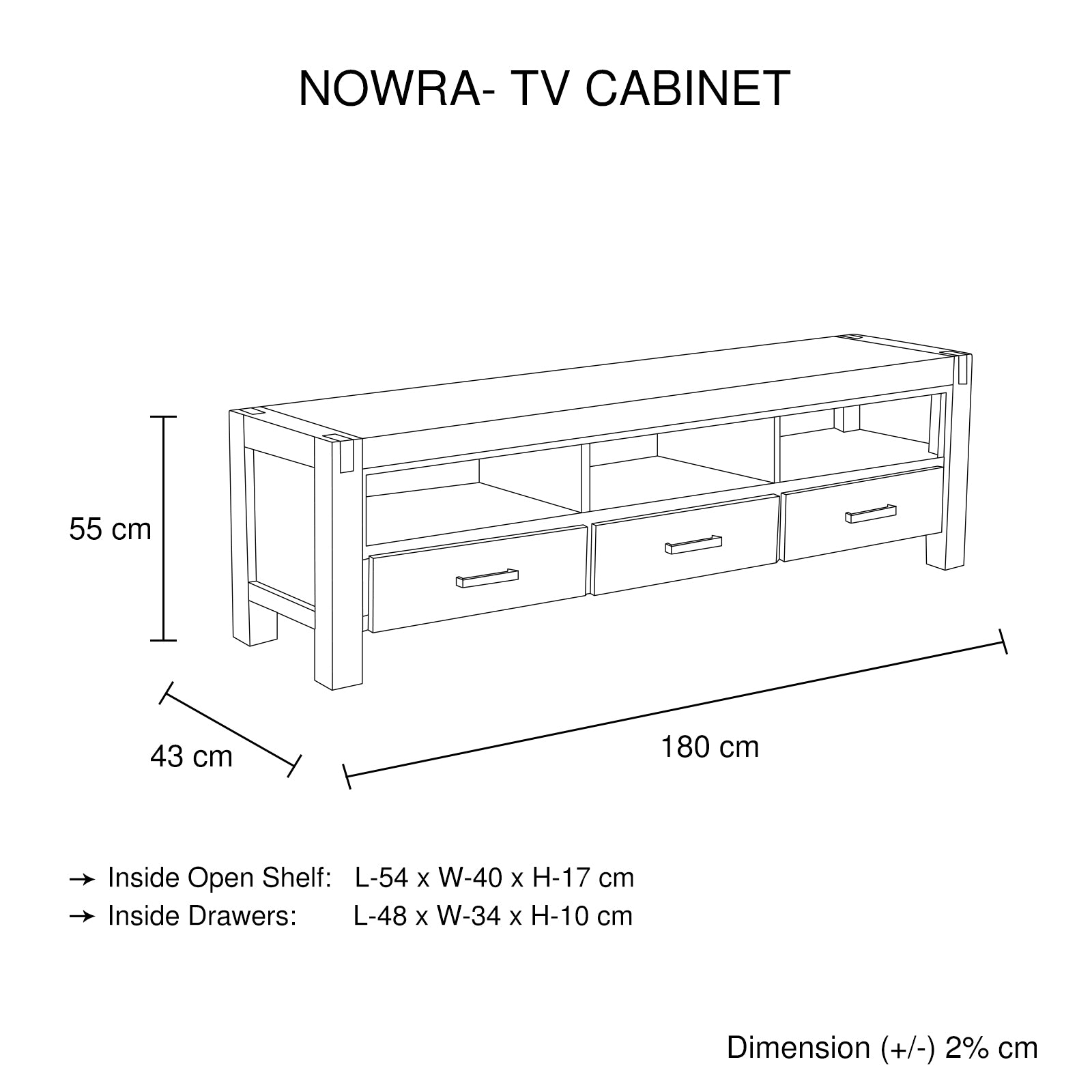 TV Units: TV Cabinet with 3 Storage Drawers with Shelf Solid Acacia Wooden Frame Entertainment Unit in Chocolate Colour
