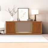 TV Units: TV Cabinet MDF Brown Colour Two Sideboards Open Space