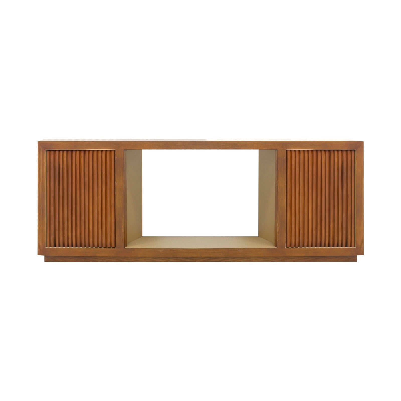 TV Units: TV Cabinet MDF Brown Colour Two Sideboards Open Space
