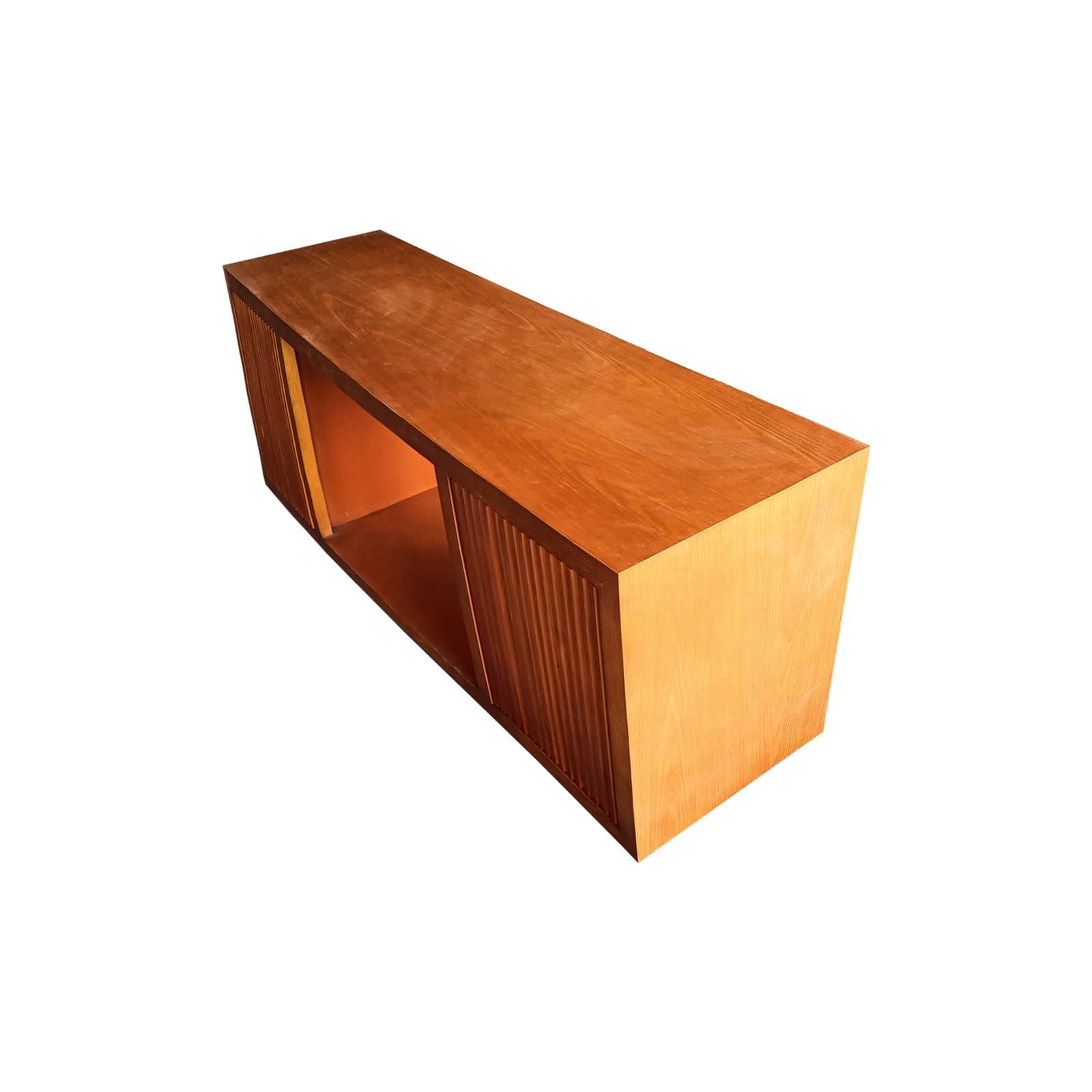 TV Units: TV Cabinet MDF Brown Colour Two Sideboards Open Space