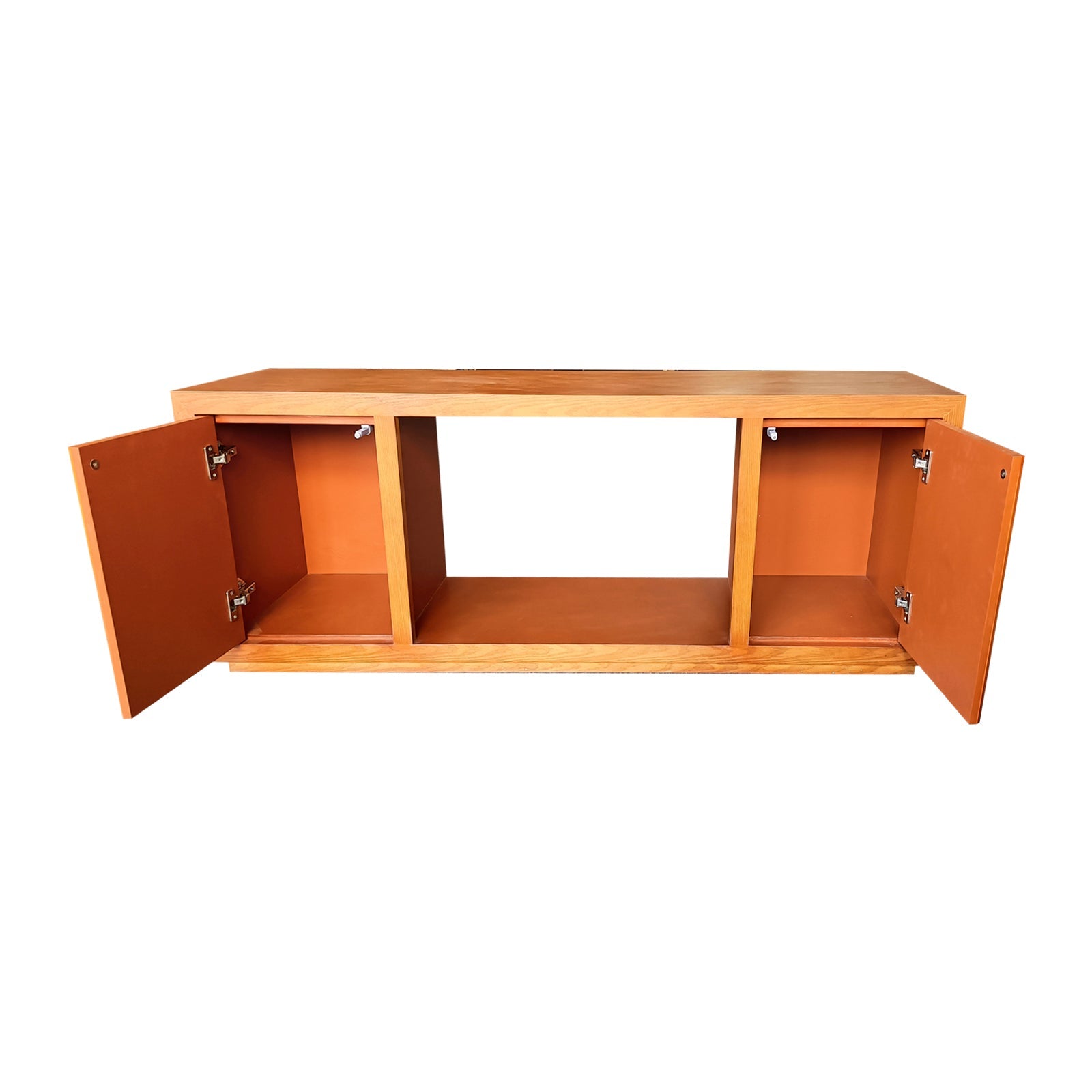 TV Units: TV Cabinet MDF Brown Colour Two Sideboards Open Space