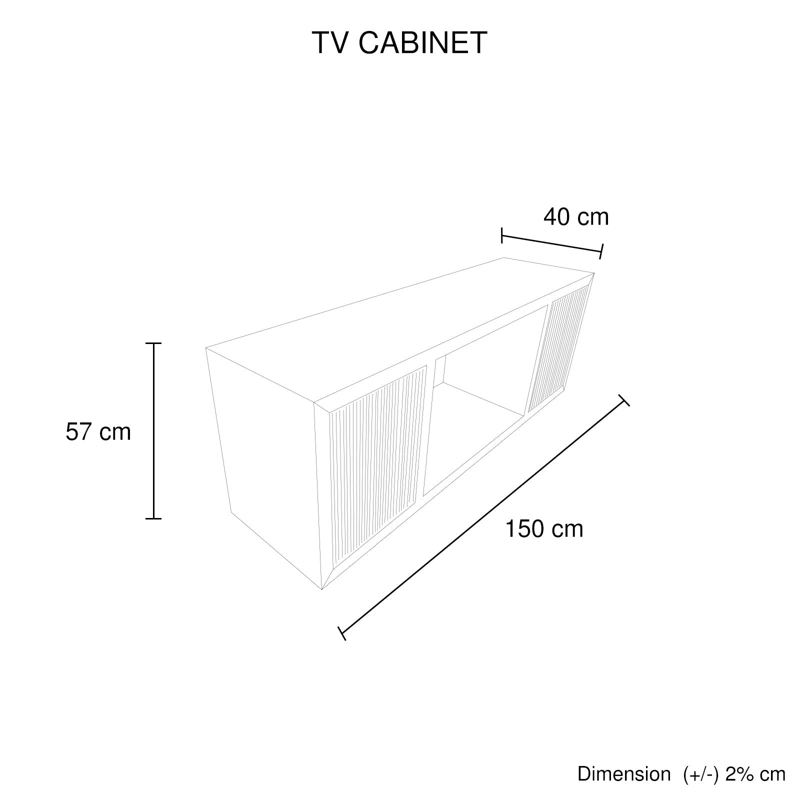 TV Units: TV Cabinet MDF Brown Colour Two Sideboards Open Space