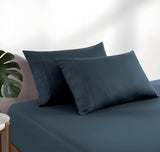 100% Vintage Washed Cotton Fitted Sheet Combo Set – 100% Natural Cotton, Ultra Soft & Breathable – Includes Fitted Sheet & Pillowcases – Machine Washable (Indigo, Single)