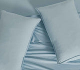 Vintage Washed Microfibre Quilt Cover Set (Blue, Single)