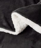 2-in-1 Teddy Sherpa Quilt Cover Set (Charcoal, Single)
