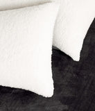 2-in-1 Teddy Sherpa Quilt Cover Set (Charcoal, Single)