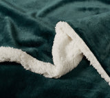 2-in-1 Teddy Sherpa Quilt Cover Set (Emerald Green, Single)