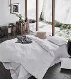 100% Premium Tufted Microfibre Quilt Cover Set - Ultra-Soft, Durable Embroidery Bedding Comforter Set - Machine Washable & Zipper Closure - White - Single