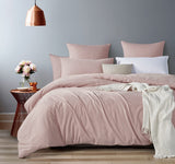 100% Cotton Vintage Washed Bed Quilt Cover Set - Pink - Single