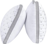 Premium Bamboo Cooling Twin Pack Plush Down-Like Pillows - Medium to High Profile (2PCS) - with Free 2 Quilted Pillow Protectors (Improved Version)