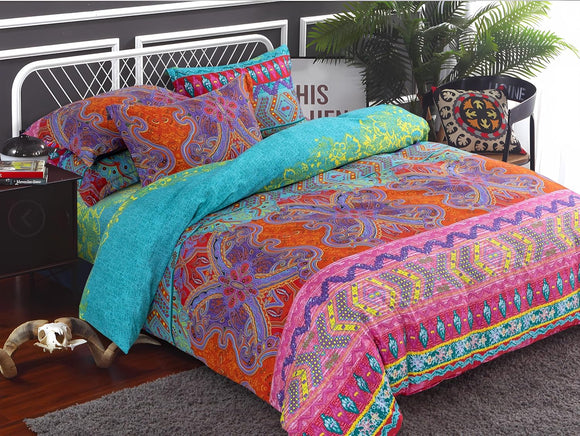 Print Microfibre Quilt Cover Set (Cindy, Double)