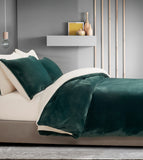 2-in-1 Teddy Sherpa Quilt Cover Set (Double Size - Emerald Green)