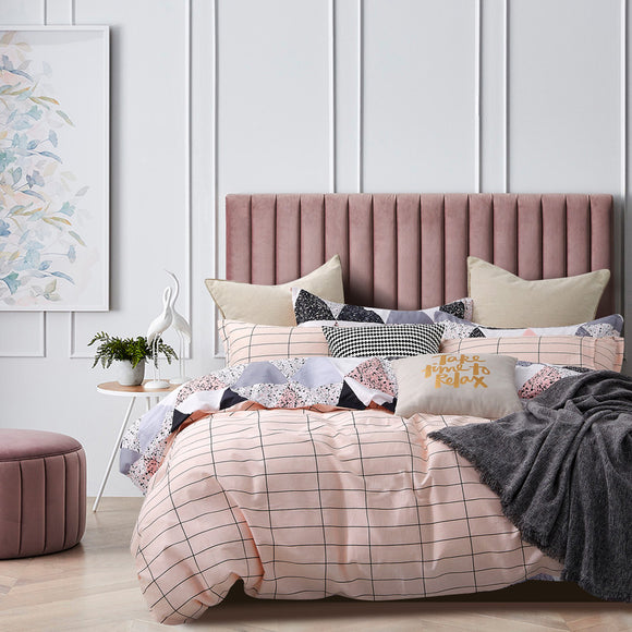 100% Cotton Reversible Quilt Cover Set - Annie - Queen Size