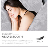 100% Premium Tufted Microfibre Quilt Cover Set - Ultra-Soft, Durable Embroidery Bedding Comforter Set - Machine Washable & Zipper Closure - White - Queen