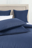 100% Premium Waffle Microfibre Quilt Cover Set (3Pcs) - Indigo - Queen