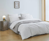 100% Cotton Checkered Waffle Pattern Quilt Cover Set - White - Queen