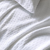 100% Premium Waffle Microfibre Quilt Cover Set (3Pcs) - White - Queen