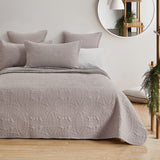 Lisbon Quilted 3-Piece Embossed Coverlet Set (Beige, Queen/King)
