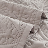 Lisbon Quilted 3-Piece Embossed Coverlet Set (Beige, Queen/King)