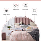 100% Cotton Reversible Quilt Cover Set - Annie - King Size