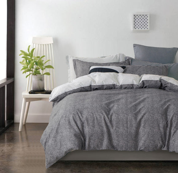 100% Cotton Reversible Quilt Cover Set - Gerry - King Size