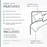 100% Cotton Nathan Reversible Printed Quilt Cover Set - King Size