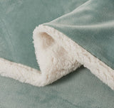 2-in-1 Teddy Sherpa Quilt Cover Set (King Size - Sage Green)