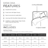 100% Premium Tufted Microfibre Quilt Cover Set - Ultra-Soft, Durable Embroidery Bedding Comforter Set - Machine Washable & Zipper Closure - White - Super King