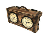 Clocks: Table Clock - Brick Mould Dual Dial