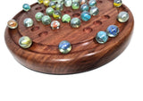 Board Games: Wooden Solitaire Game - Marble balls