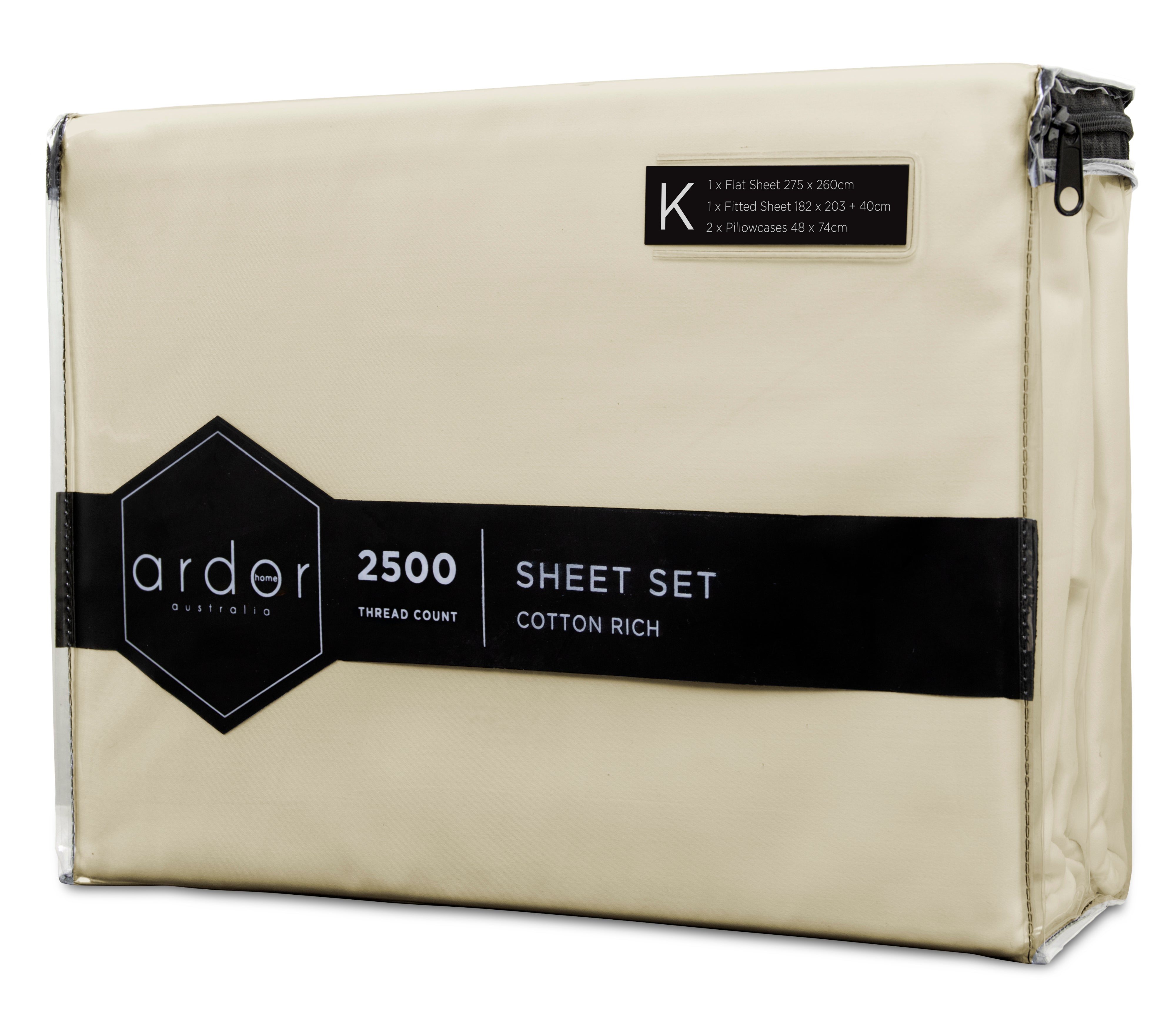 Bed Sheets: 2500TC Cotton Rich SHEET SETS - KING