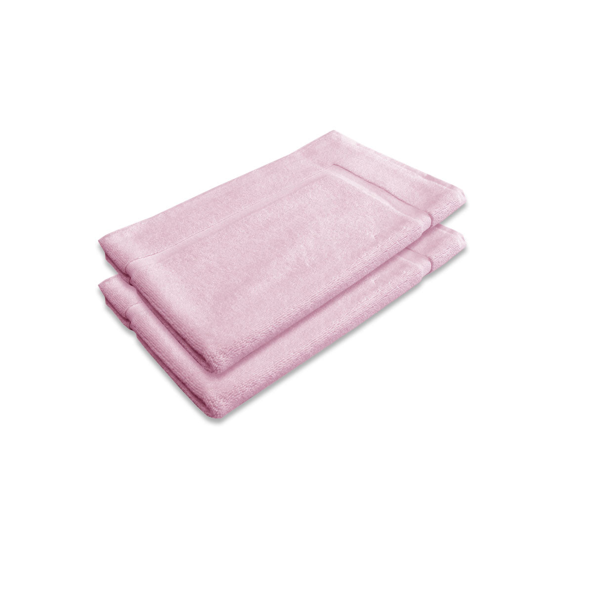 Bath Mats & Rugs: 800GSM Set of 2 Cotton Bath Mat Pink