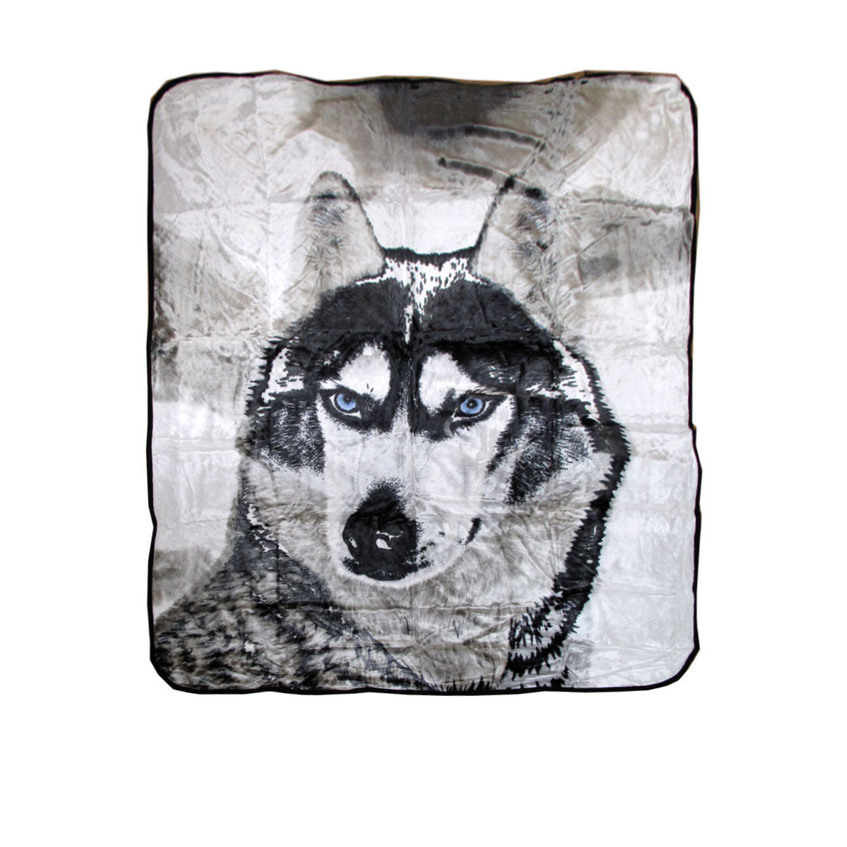 Blankets & Throws: Soft 3D Animal Print Faux Mink Blanket Queen Husky