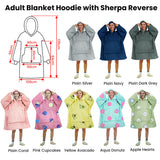 Blankets & Throws: Blanket Hoodie with Sherpa Reverse Plain Silver