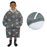Blankets & Throws: Blanket Hoodie with Sherpa Reverse Grey Gamers