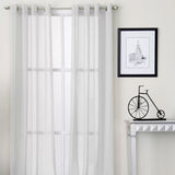 Curtains & Drapes: Pair of White Eyelet Sheer Curtains 140 x 225cm