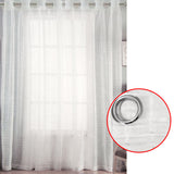 Curtains & Drapes: Pair of White Checkered Eyelet Sheer Curtains 140 x 225cm