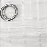 Curtains & Drapes: Pair of White Checkered Eyelet Sheer Curtains 140 x 225cm