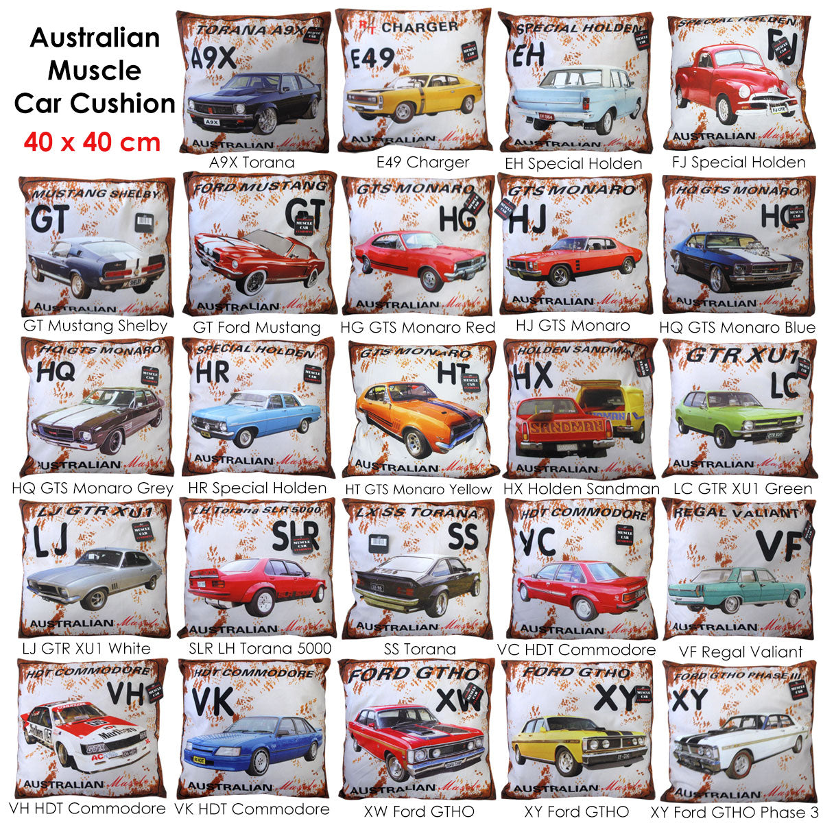 Cushions & Throws: Australian Muscle Car Cushion A9X Torana Blue