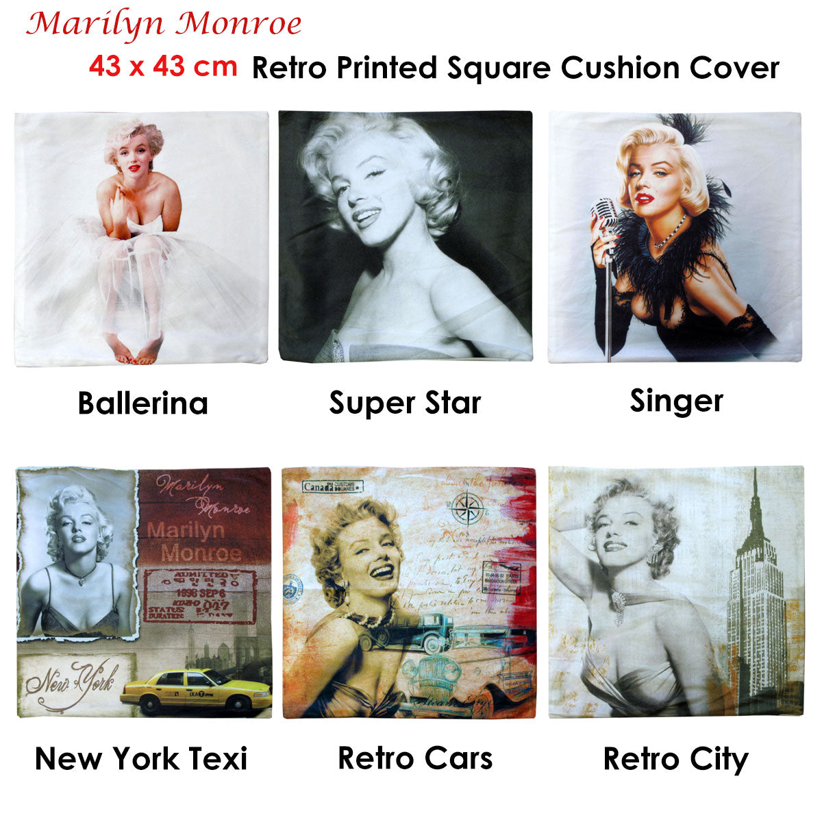 Cushions & Throws: Marilyn Monroe Ballerina Square Cushion Cover