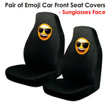 Automotive Decor: Pair of Emoji Car Front Seat Covers Sunglasses Faces